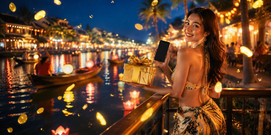 Người dùng tại Hội An trải nghiệm casino di động trong không khí lễ hội đặc trưng miền Trung